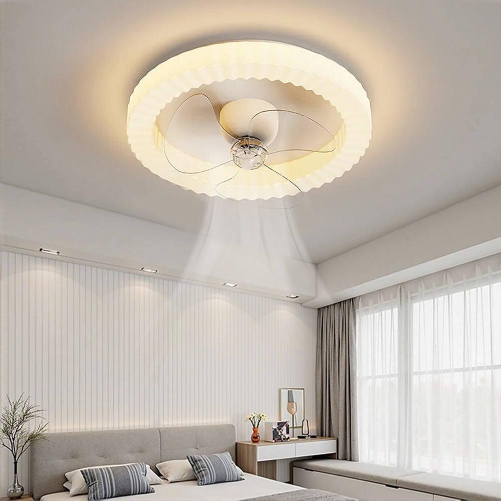 White Round Design Ceiling Fan With Led Lights