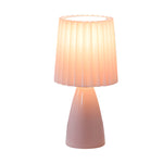 12 Inch Pleated Shade Glass Dimmable Table Lamp