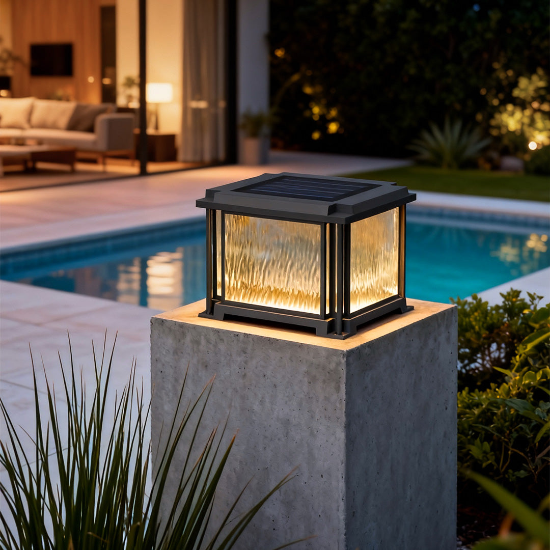 Modern Outdoor Pillar Light – Waterproof Black LED Gate Lamp