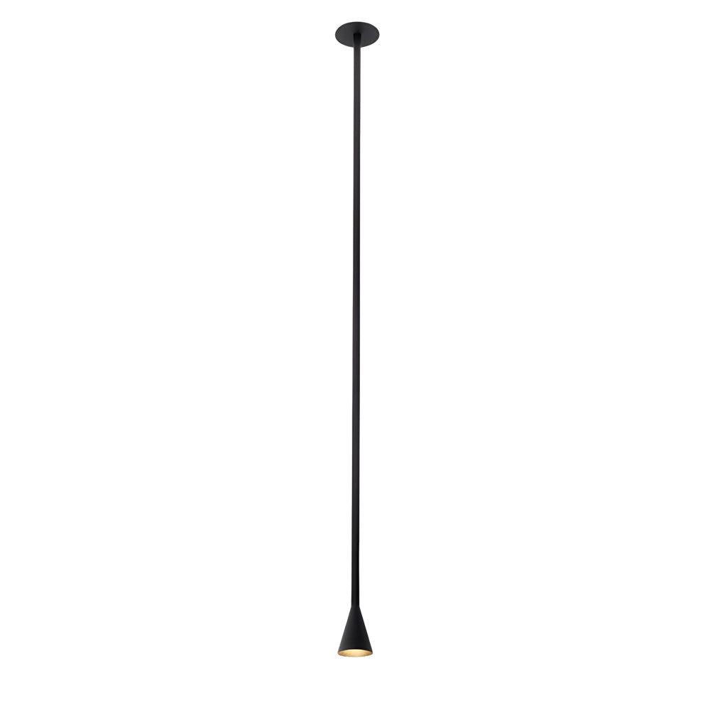 39 37 Modern Vertical Long Metallic Tube Cone Pendant Light