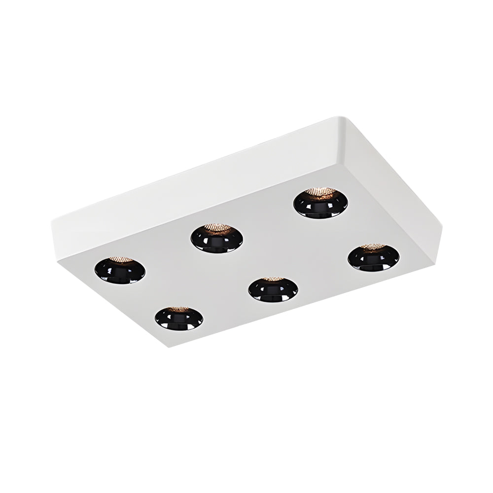 Peg Rectangular 6 8 Light White Led Flush Mount Light