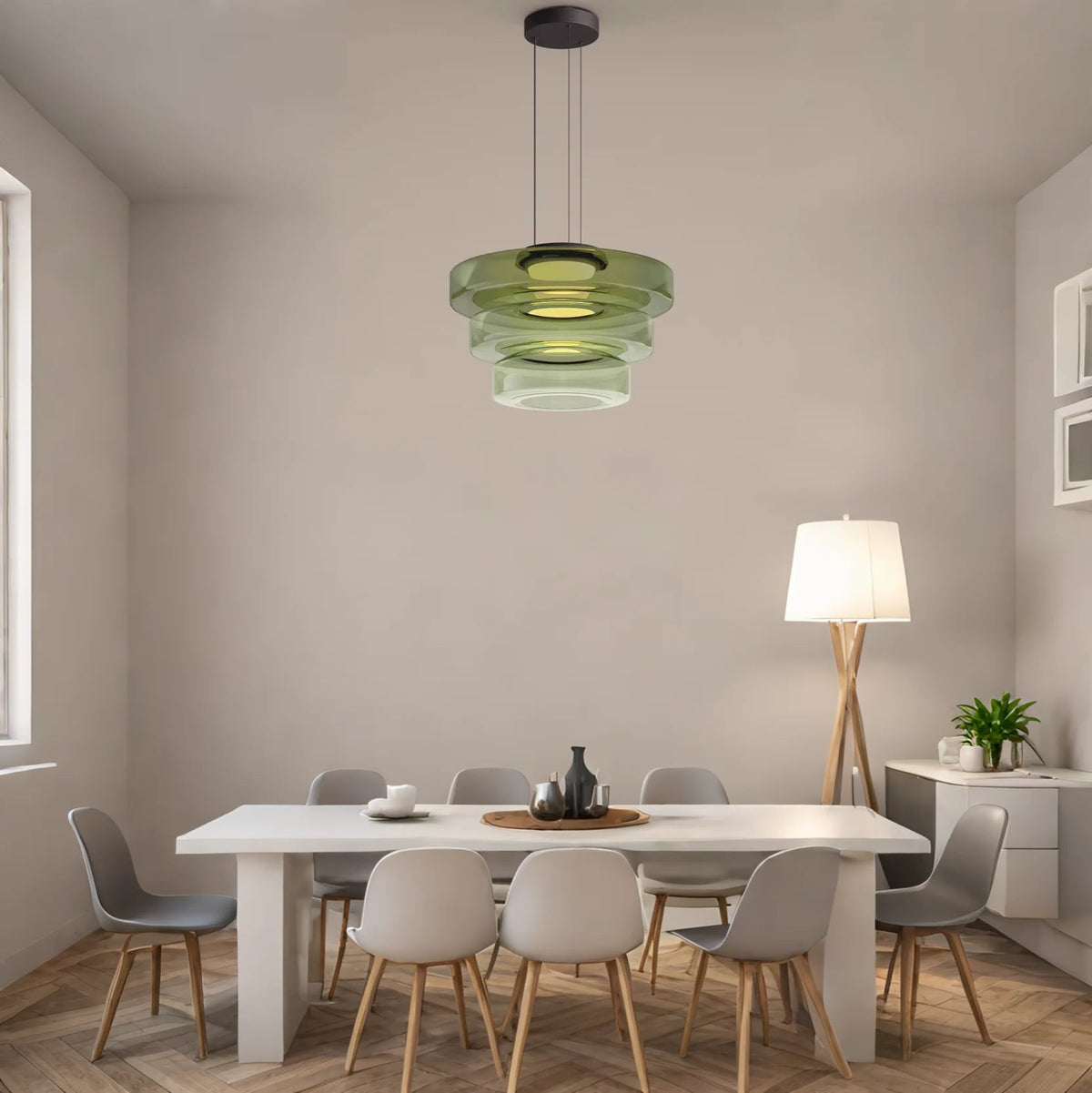 Bauhaus Style Glass Pendant Light