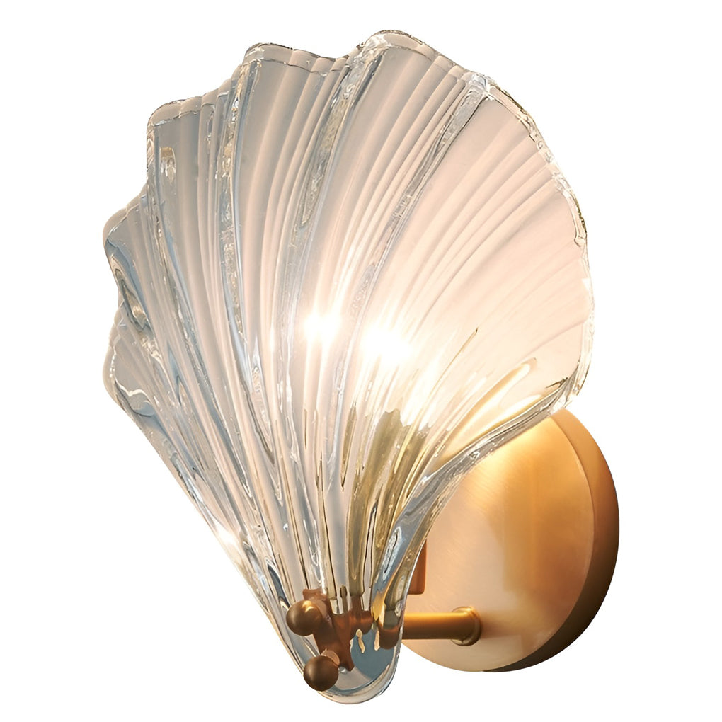 Creative Fan Shaped Glass Three Step Dimming Led Wall Sconce