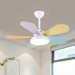 Macaron Colorful Round Ceiling Fan With Led Light