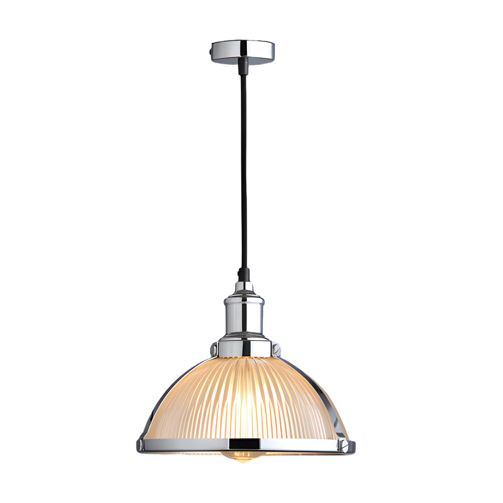 1 Light Striped Glass Shade Tungsten Wire 40W Pendant Lights