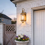 Solid Copper Outdoor Wall Sconce with Clear Glass Shade
