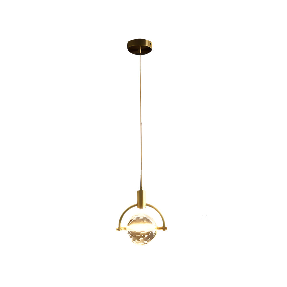 Round Semicircle Crystal Ball Ins Led Creative Modern Hanging Lights Fixture