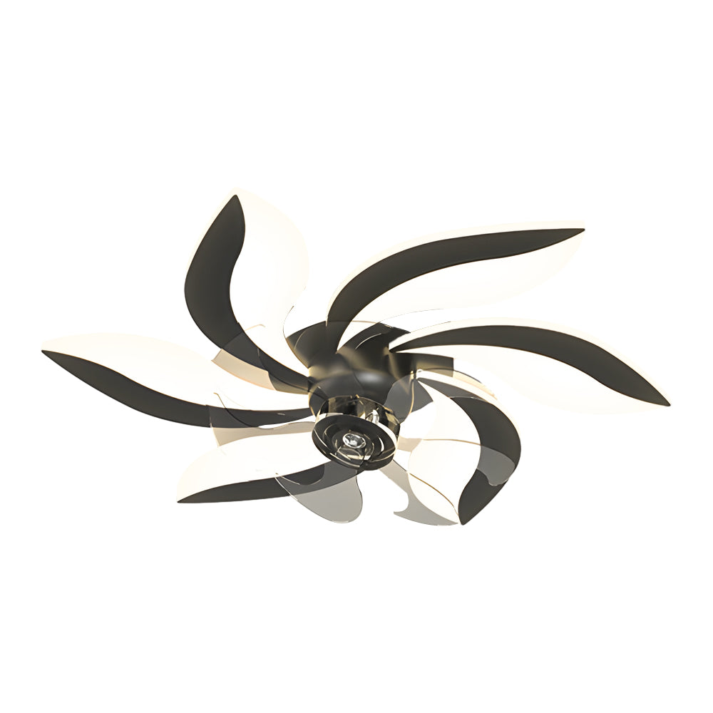 Flowers Leaves Shake Head 3 Step Dimming Modern Ceiling Fans With Light