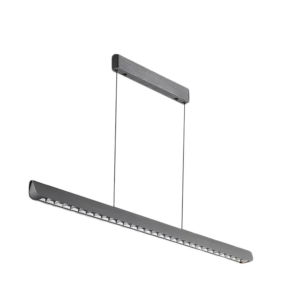 Long Linear Brushed Aluminum Led Island Pendant Lamp
