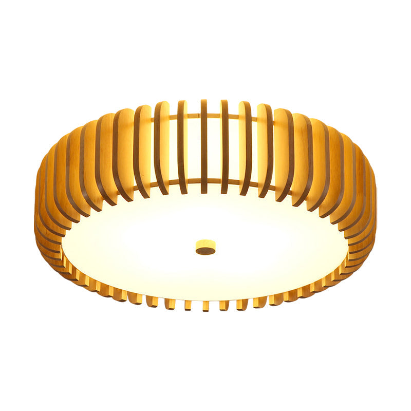 Wood Round Nordic Bedroom Ceiling Light Li002619