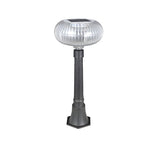 Modern Solar Lawn Light Metal Cylinder Oval Shade Led Outdoor Bollard Light