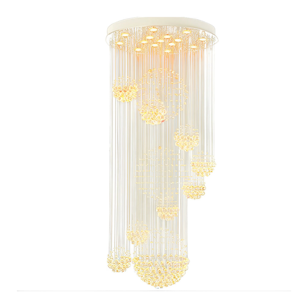 Spiral Raindrop Crystal Staircase Chandelier Ha098795
