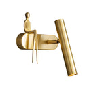 Brass Villain Wall Lamp 1 Light Slender Adjustable Led Wall Spotlight