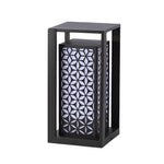 Vintage Galvanized LED Pathway Lights with Floral Lampshade for Garden and Courtyard