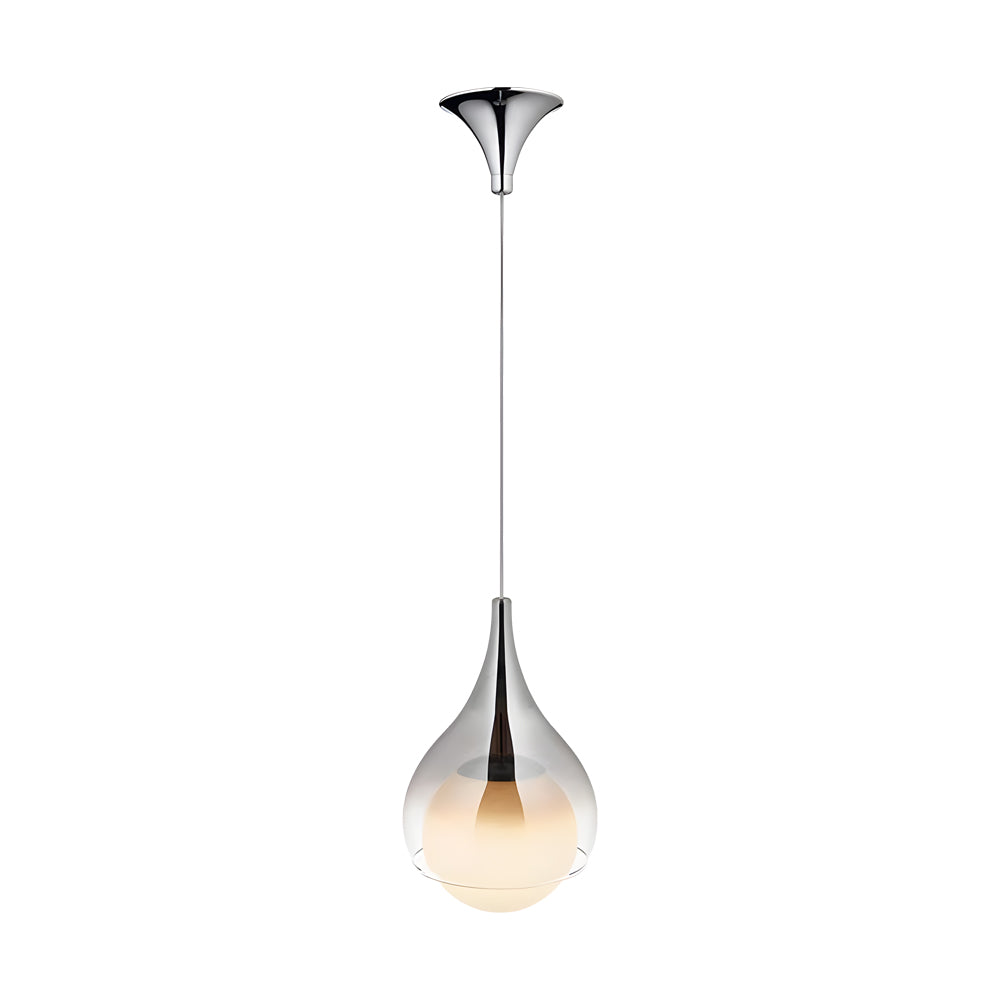 Modern 1 Light Teardrop Droplet Glass Pendant Light Adjustable Height