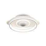 Led Smart Bladeless Ceiling Fan Round White Ceiling Fans With Dimmable Light