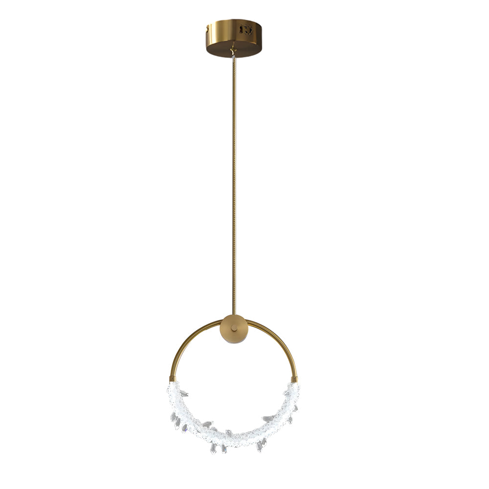 Dia 9 11 Ring Led Crystal Small Bedside Pendant Lights Hanging Lamp