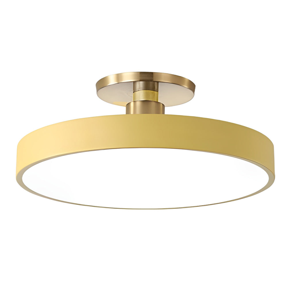 Modern Thick Circular Led Nordic Semi Flush Mount Ceiling Light