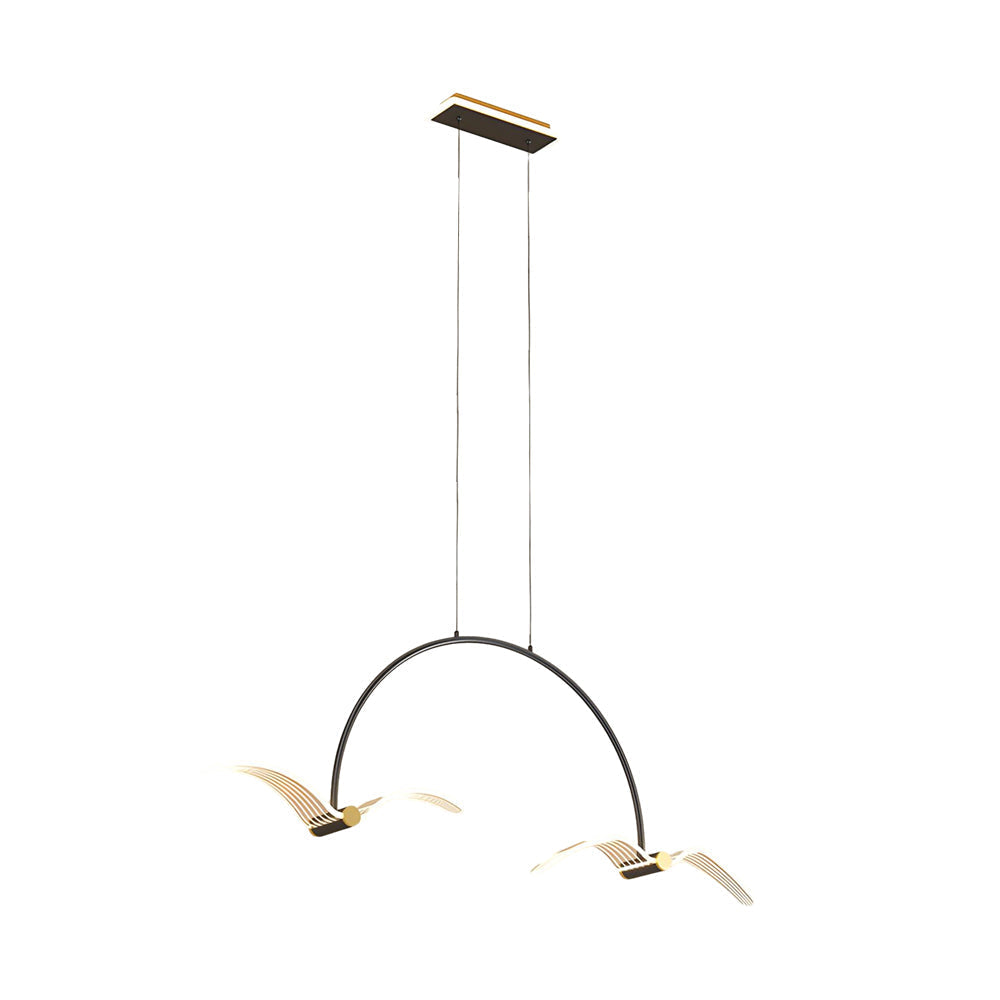 2 4 Light Modern Led Acrylic Seagull Linear Chandelier For Dining