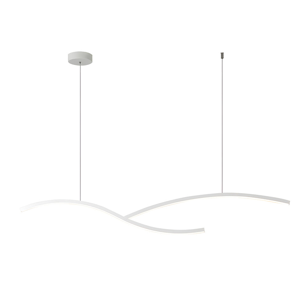 39 4 47 2 Wide Black White Wave Linear Led Pendant
