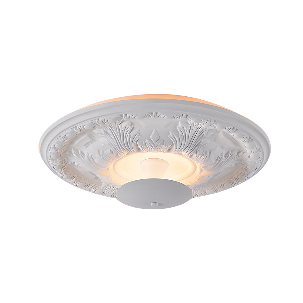 19 7 Inch Round Gypsum Relief Dimmable Led Flush Ceiling Light
