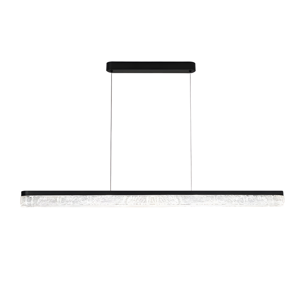 1 Light 47 24 In Island Light Dimmable Black Linear Pendant Light