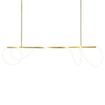 Modern LED Chandelier in Gold Finish with Flexible Metal Frame
