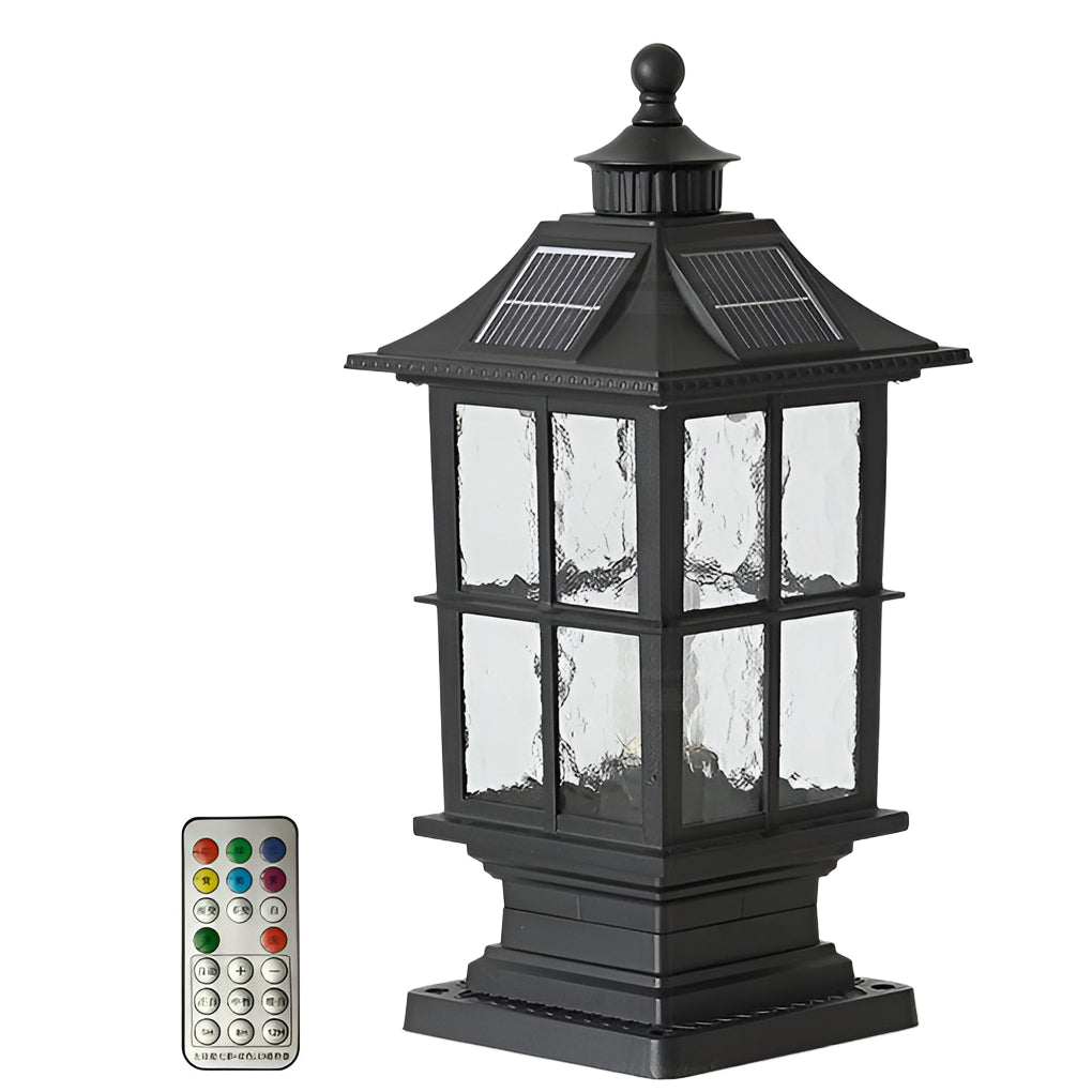 Waterproof Dimming Led Solar Post Caps Light With Remote Control