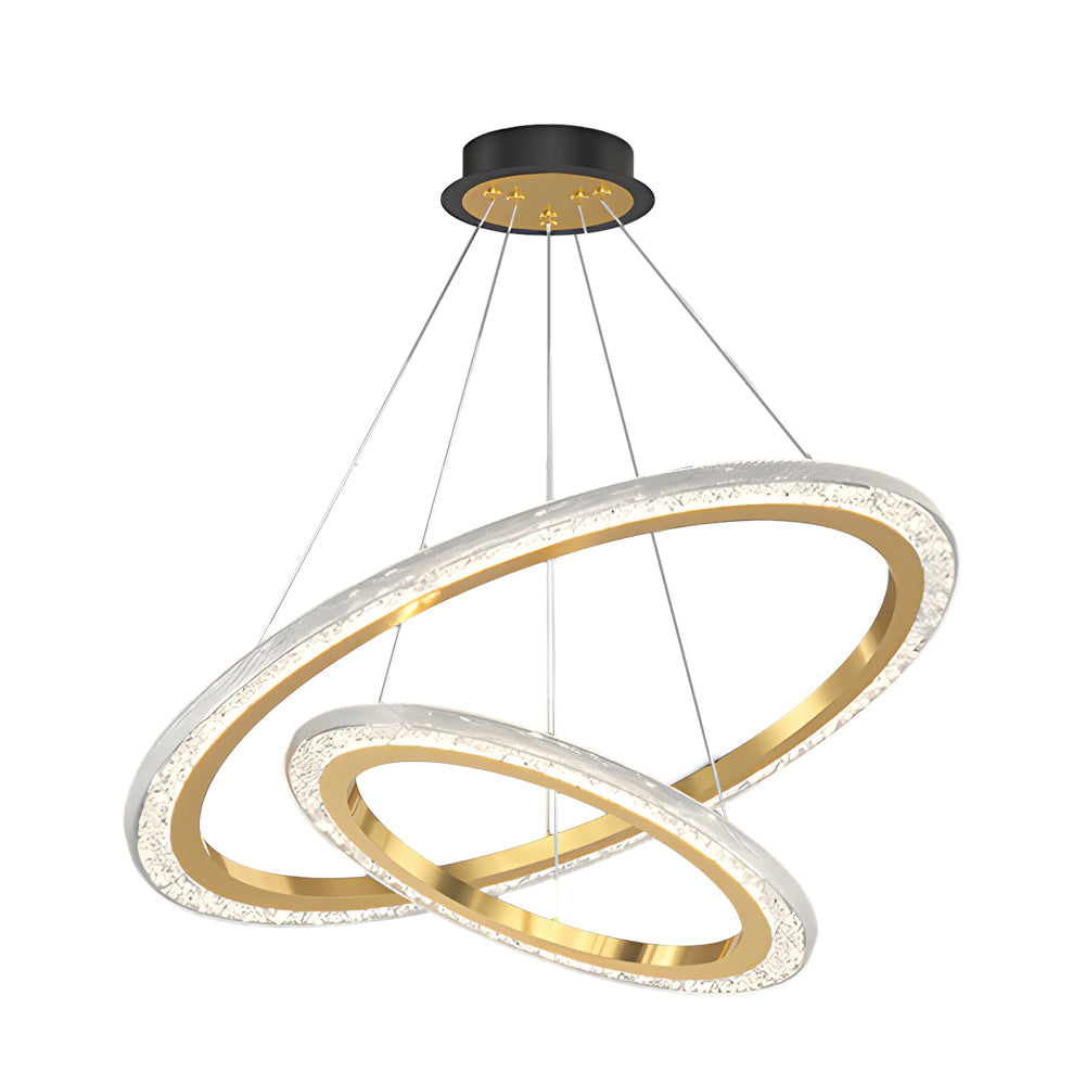 2 3 Rings Adjustable Luxury 3 Step Dimming Modern Chandelier Hanging Lights