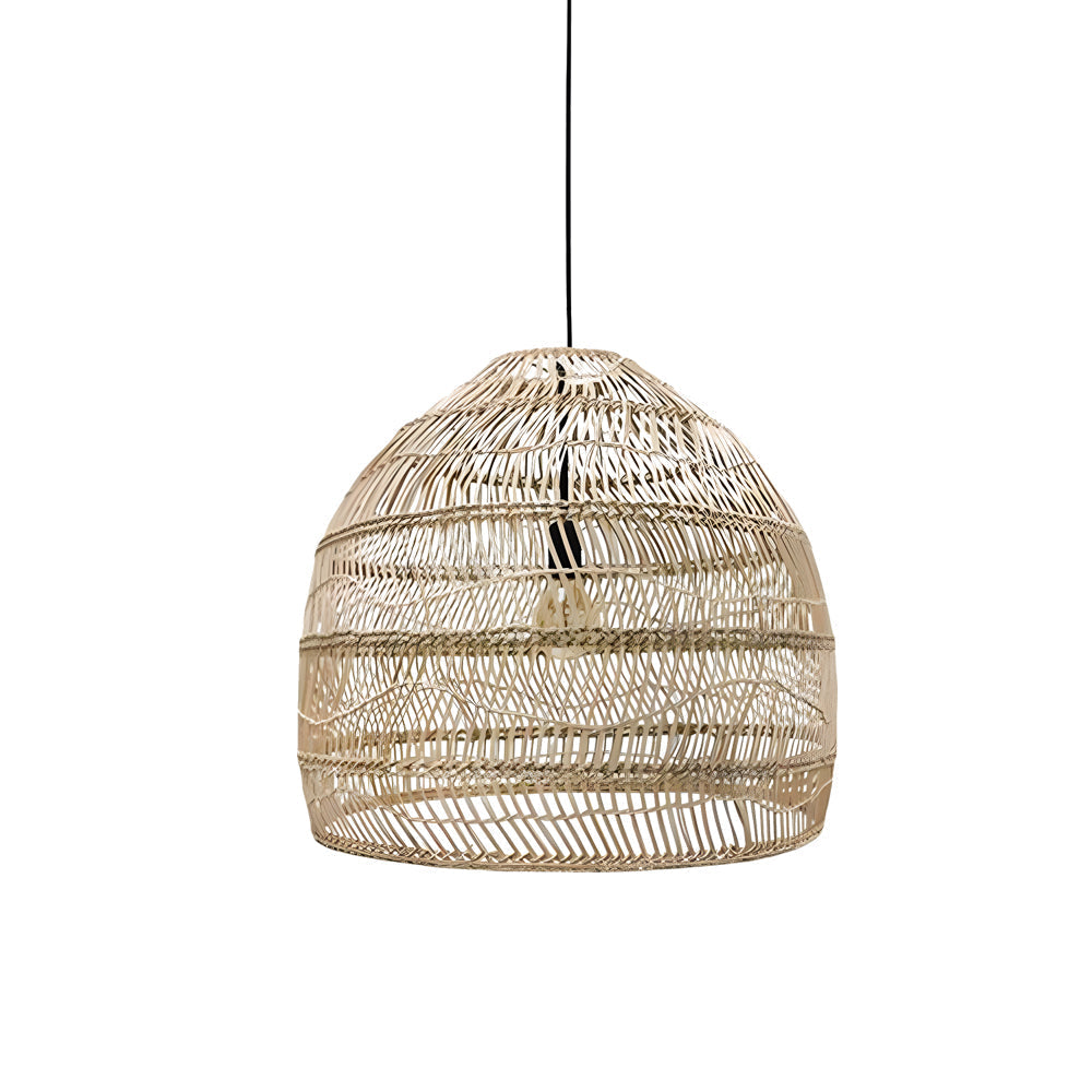 15 7 19 7 Inch W Rattan Woven Dome Pendant Light