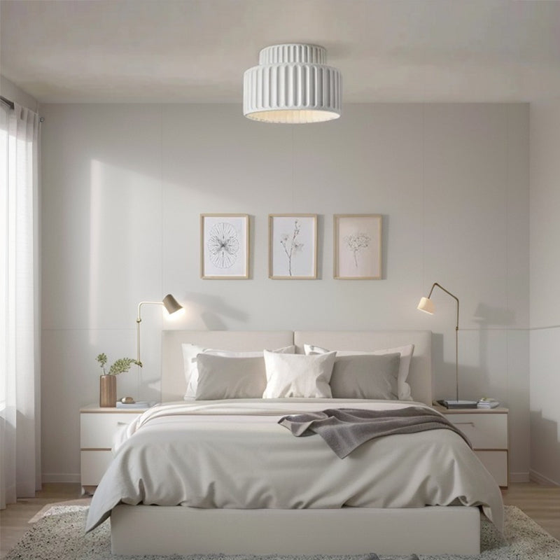 Vintage Cream Style Drum Ceiling Lamp