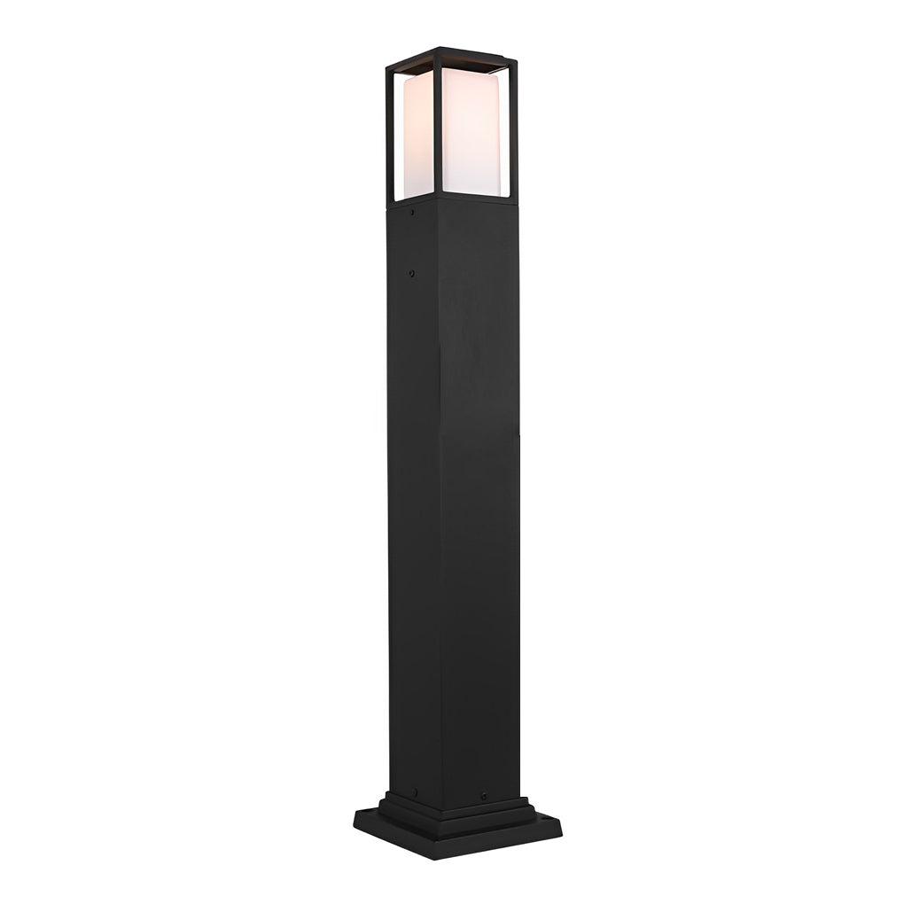 Modern Black Aluminum Bollard Path Light – 31.5" Tall Outdoor Square Lighting