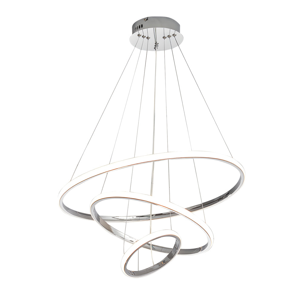 Contemporary Hanging 3 4 Light Tiered Ring Chandelier Chrome
