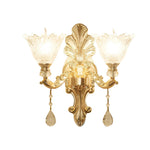2 Lights Flowers Wall Lamp Ha098816