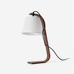 Lurien Sculptural Wood Table Lamp with Fabric Shade for Modern Interiors