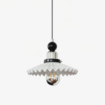 Pleated Petal Pendant Light – Modern Ceramic Hanging Lamp for Dining and Bedroom