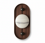 Koyan Alabaster Wall Sconce with Walnut Wood Accent