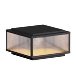 Modern Square Outdoor Pillar Light in Matte Black Aluminum