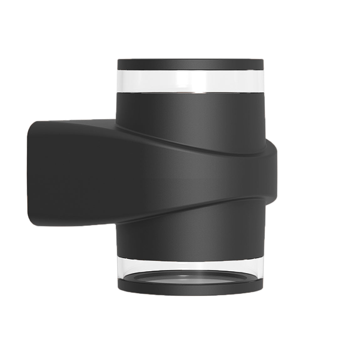 Modern Black Outdoor Wall Light with LED Up and Down Illumination