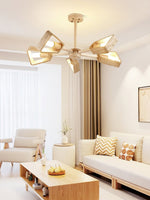 Elementa Travertine Chandelier — Modern Wood & Stone Pendant Light