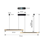 Modern Dual-Head Linear LED Pendant Light in Gold and Black