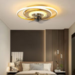 Aurelia Dual-Ring LED Ceiling Fan with Remote Control in Gold or Black