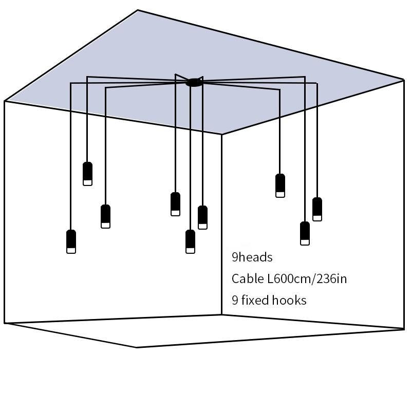 Line Form Pendant Light – Minimalist Geometric LED Chandelier