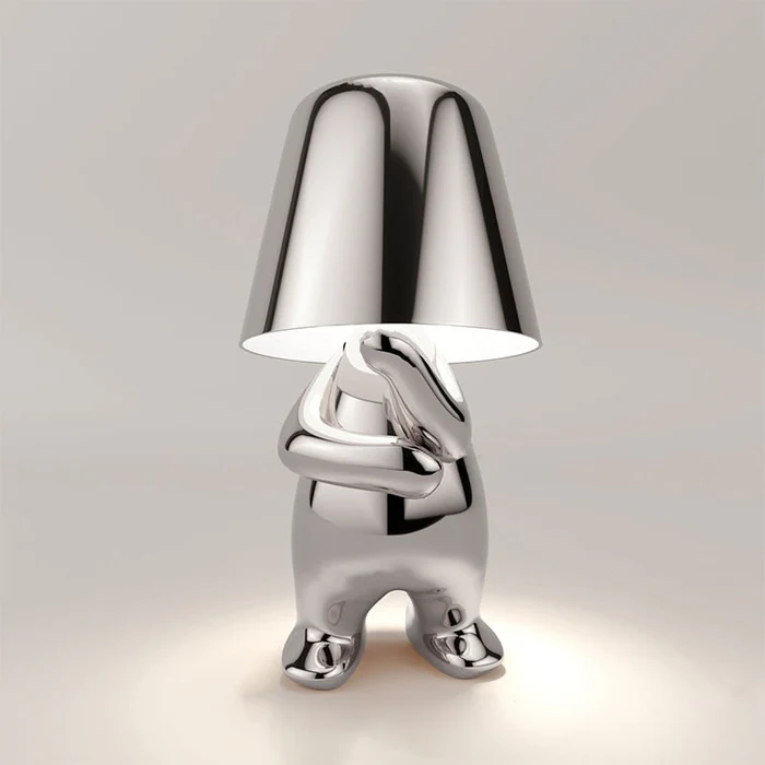 Cute Gold Man Statue Led Table Lamp
