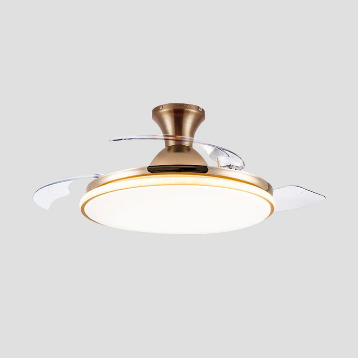 Sleek Flush Mount Ceiling Fan With Led Light
