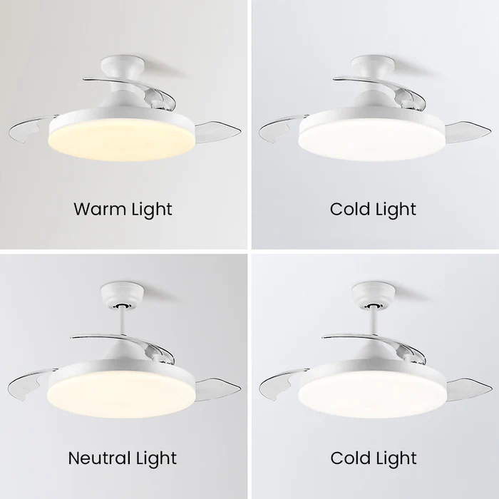 Sleek Flush Mount Ceiling Fan With Led Light