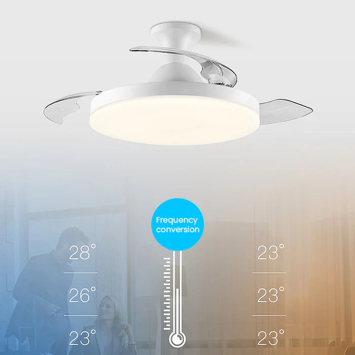Sleek Flush Mount Ceiling Fan With Led Light