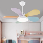 Macaron Colorful Round Ceiling Fan With Led Light