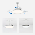 White Simple Flush Ceiling Fan With Led Lights