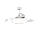 White Simple Flush Ceiling Fan With Led Lights
